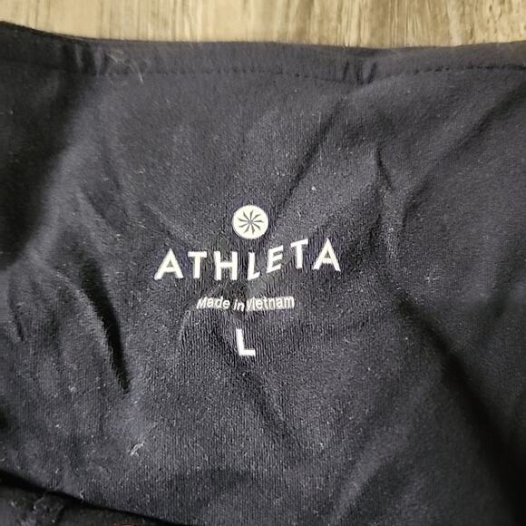 Athleta Women's Size L Navy Blue Electric Geo print Capri Crop Legging Pants - Picture 3 of 4